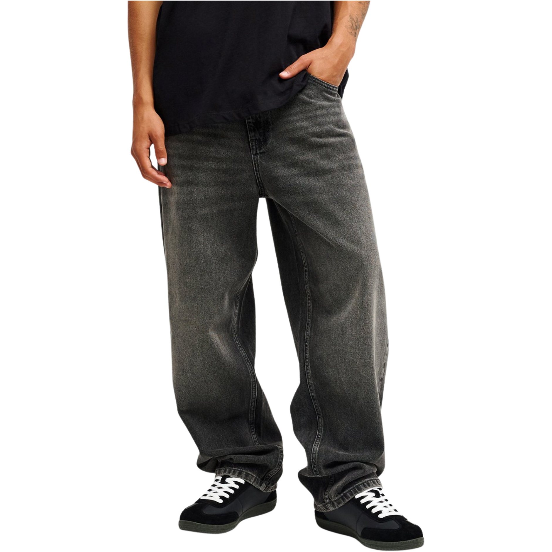 2026 Quiksilver Mens Relaxed Denim Jeans EQYDP03509 - Black Black Dirty